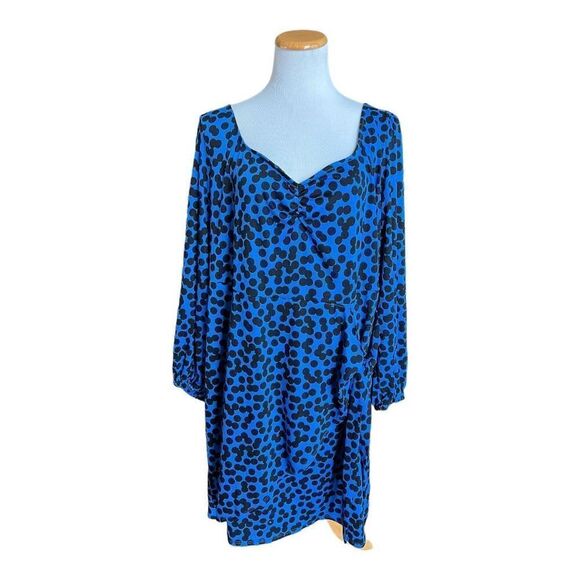 NWOT Womens Ava & Viv Balloon Long Sleeve Animal Print Wrap Dress - Sz 2X - Picture 4 of 4